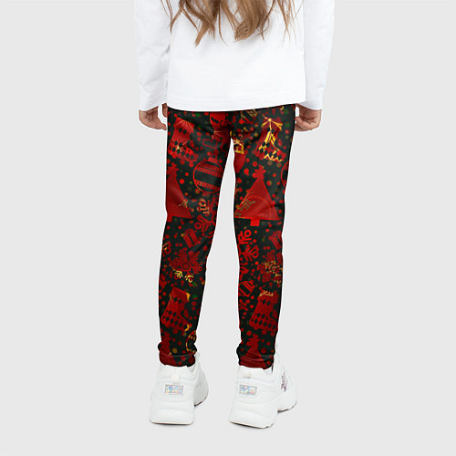 Детские легинсы Ёлочные игрушки и ёлки / 3D-принт – фото 4