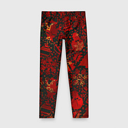 Леггинсы для девочки Ёлочные игрушки и ёлки, цвет: 3D-принт