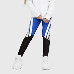 Леггинсы для девочки Олимпийка 90х - полоски, цвет: 3D-принт — фото 2
