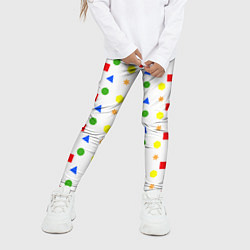 Леггинсы для девочки Разноцветные геометрические фигурки, цвет: 3D-принт — фото 2