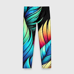 Детские легинсы Color feathers - neon