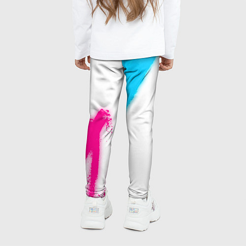 Детские легинсы Ajax neon gradient style вертикально / 3D-принт – фото 4