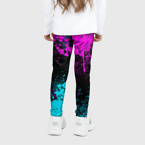 Детские легинсы Роблокс - неоновые брызги / 3D-принт – фото 4