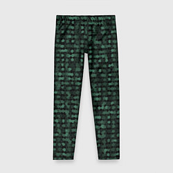 Леггинсы для девочки Мозаика тёмно-зелёный, цвет: 3D-принт