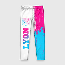Леггинсы для девочки Lyon neon gradient style по-вертикали, цвет: 3D-принт