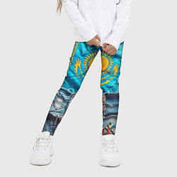 Леггинсы для девочки Пэчворк джинсы в Казахстане, цвет: 3D-принт — фото 2