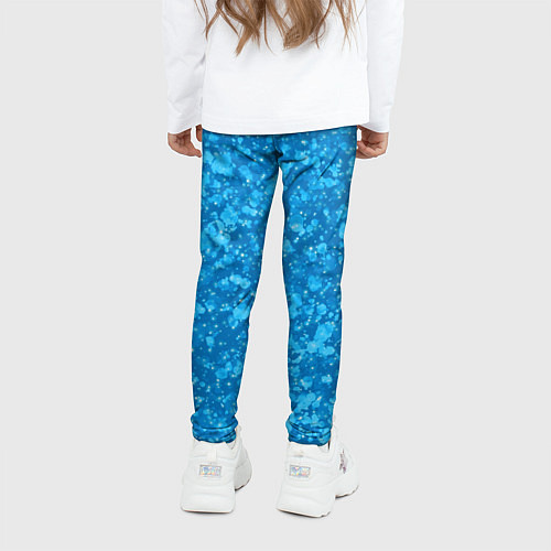 Детские легинсы Ярко-голубой абстракция космический / 3D-принт – фото 4