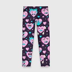 Детские легинсы Паттерн с арт сердцами