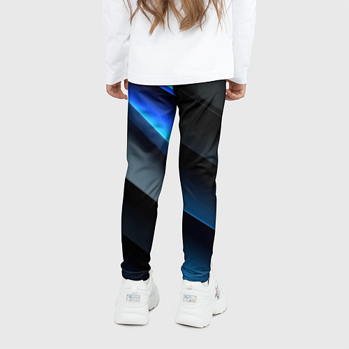 Детские легинсы Темная синяя стильная абстракция на черном фоне / 3D-принт – фото 4