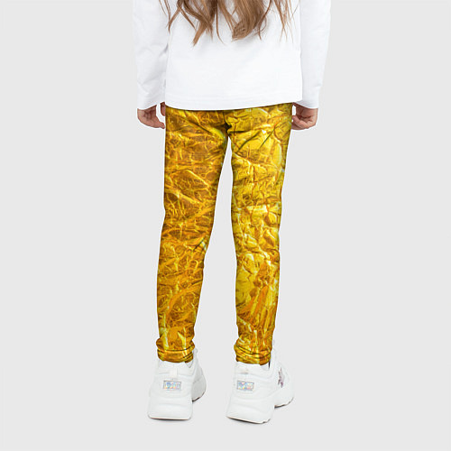 Детские легинсы Текстура золотой мятой поверхности / 3D-принт – фото 4