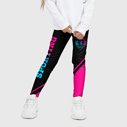 Леггинсы для девочки Sporting - neon gradient вертикально, цвет: 3D-принт — фото 2
