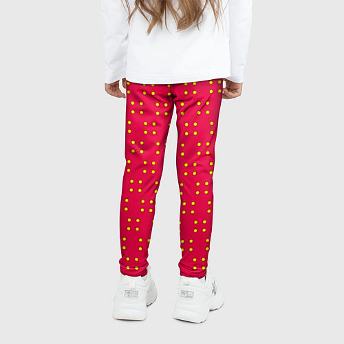 Детские легинсы Паттерн желтые точки / 3D-принт – фото 4