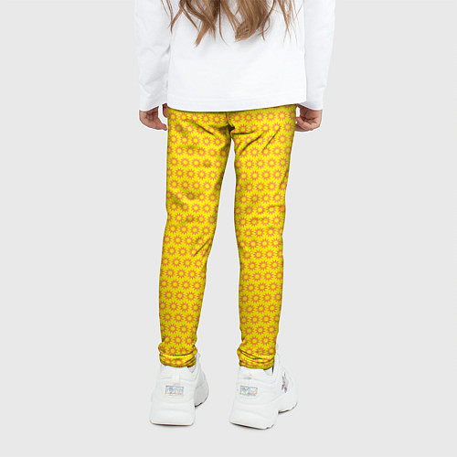 Детские легинсы Паттерн оранжевые колючки / 3D-принт – фото 4
