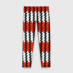 Леггинсы для девочки Вертикальные красно-белые полосы, цвет: 3D-принт