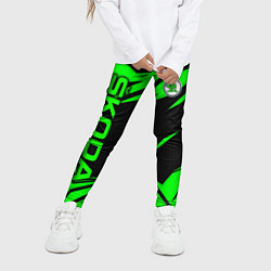 Леггинсы для девочки Skoda - green uniform, цвет: 3D-принт — фото 2