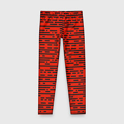 Леггинсы для девочки Чёрные полосы на красном фоне, цвет: 3D-принт