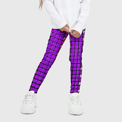 Леггинсы для девочки Фиолетовые плитки, цвет: 3D-принт — фото 2
