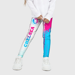 Леггинсы для девочки Chelsea neon gradient style по-вертикали, цвет: 3D-принт — фото 2