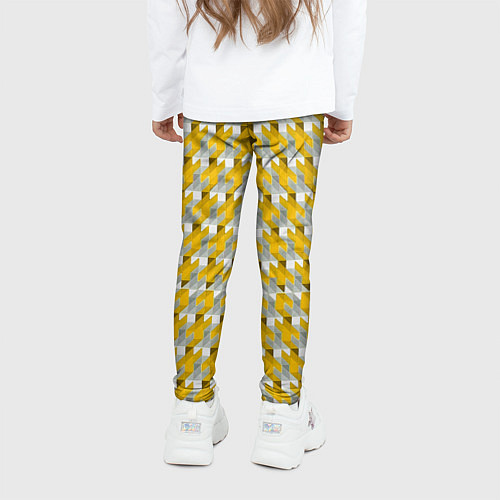Детские легинсы Жёлто-белый паттерн / 3D-принт – фото 4