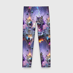 Детские легинсы Волки и молнии