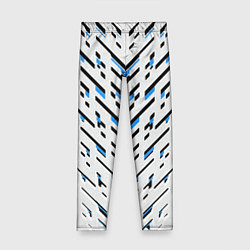 Леггинсы для девочки Black and blue stripes on a white background, цвет: 3D-принт