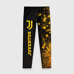 Леггинсы для девочки Juventus - gold gradient по-вертикали, цвет: 3D-принт