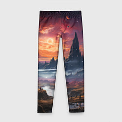Детские легинсы Космический фантазийный мир на другой планете
