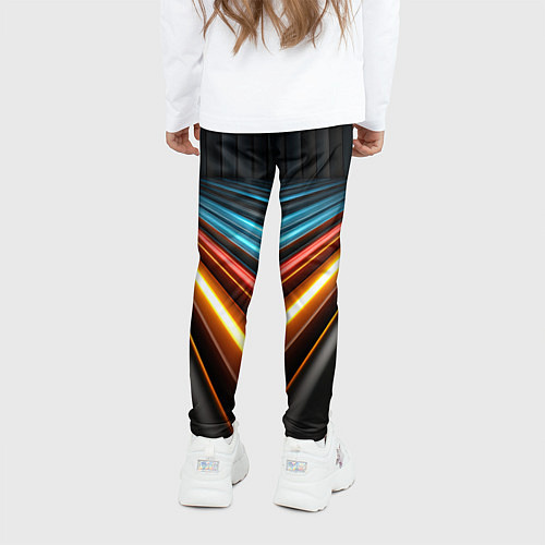 Детские легинсы Неоновый путь из труб / 3D-принт – фото 4