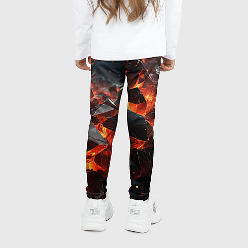 Детские легинсы Взрыв камней в красном неоне / 3D-принт – фото 4