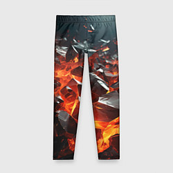 Детские легинсы Взрыв камней в красном неоне