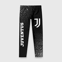 Леггинсы для девочки Juventus sport на темном фоне вертикально, цвет: 3D-принт