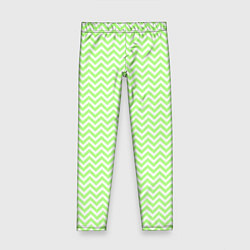 Леггинсы для девочки Светло-зелёный ломаные полосы, цвет: 3D-принт