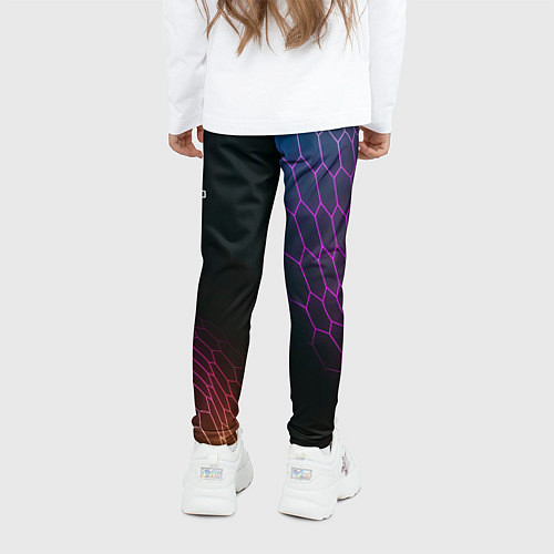 Детские легинсы Exeed neon hexagon / 3D-принт – фото 4