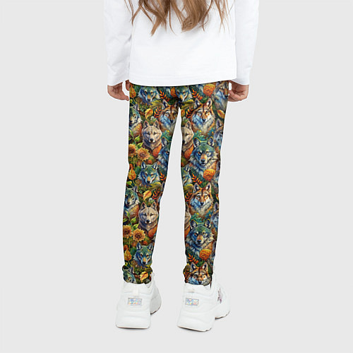 Детские легинсы Волки паттерн / 3D-принт – фото 4