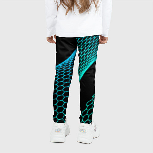 Детские легинсы Chevrolet electro hexagon / 3D-принт – фото 4