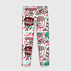 Леггинсы для девочки Монстры еды, цвет: 3D-принт