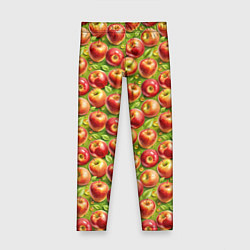 Леггинсы для девочки Румяные яблоки паттерн, цвет: 3D-принт