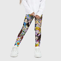 Леггинсы для девочки Right now NewJeans and Takashi Murakami, цвет: 3D-принт — фото 2