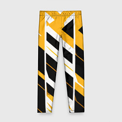 Детские легинсы Black and yellow stripes on a white background