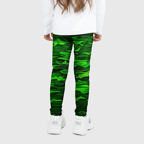 Детские легинсы Зелёные водоросли-камуфляж / 3D-принт – фото 4