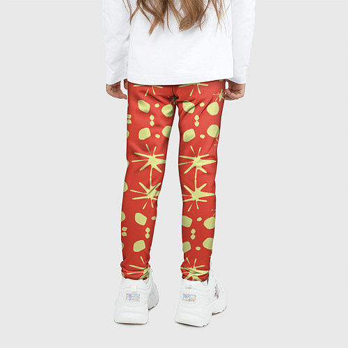 Детские легинсы Лимонные пятна на красном цвете Фиеста / 3D-принт – фото 4