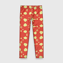 Детские легинсы Лимонные пятна на красном цвете Фиеста