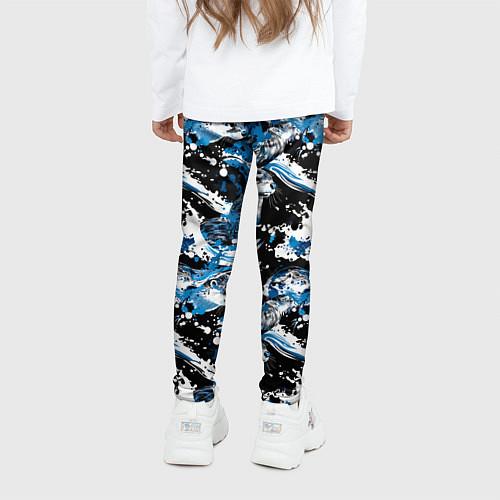 Детские легинсы Выдры в речке на волнах - паттерн / 3D-принт – фото 4