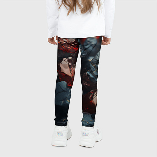 Детские легинсы Темные блестящие абстрактные камни / 3D-принт – фото 4