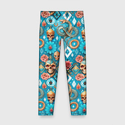 Детские легинсы Паттерн змеи и черепа