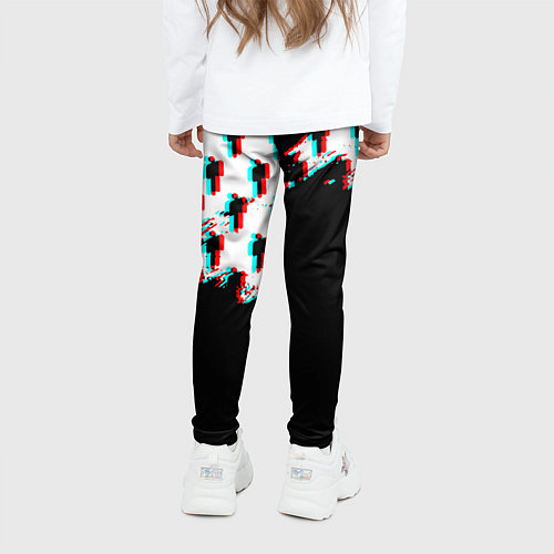 Детские легинсы Billie Eilish pattern glitch / 3D-принт – фото 4