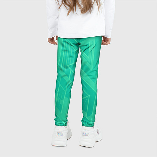 Детские легинсы Мятный зелёный однотонный геометричный / 3D-принт – фото 4