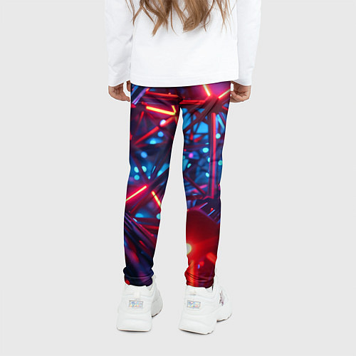 Детские легинсы Неоновые трубки / 3D-принт – фото 4