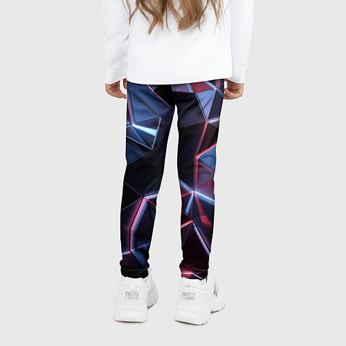 Детские легинсы Неоновые геометрические плиты / 3D-принт – фото 4