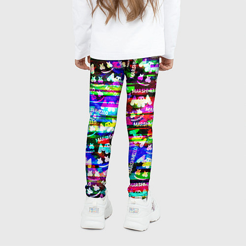 Детские легинсы Marshmello music краски / 3D-принт – фото 4